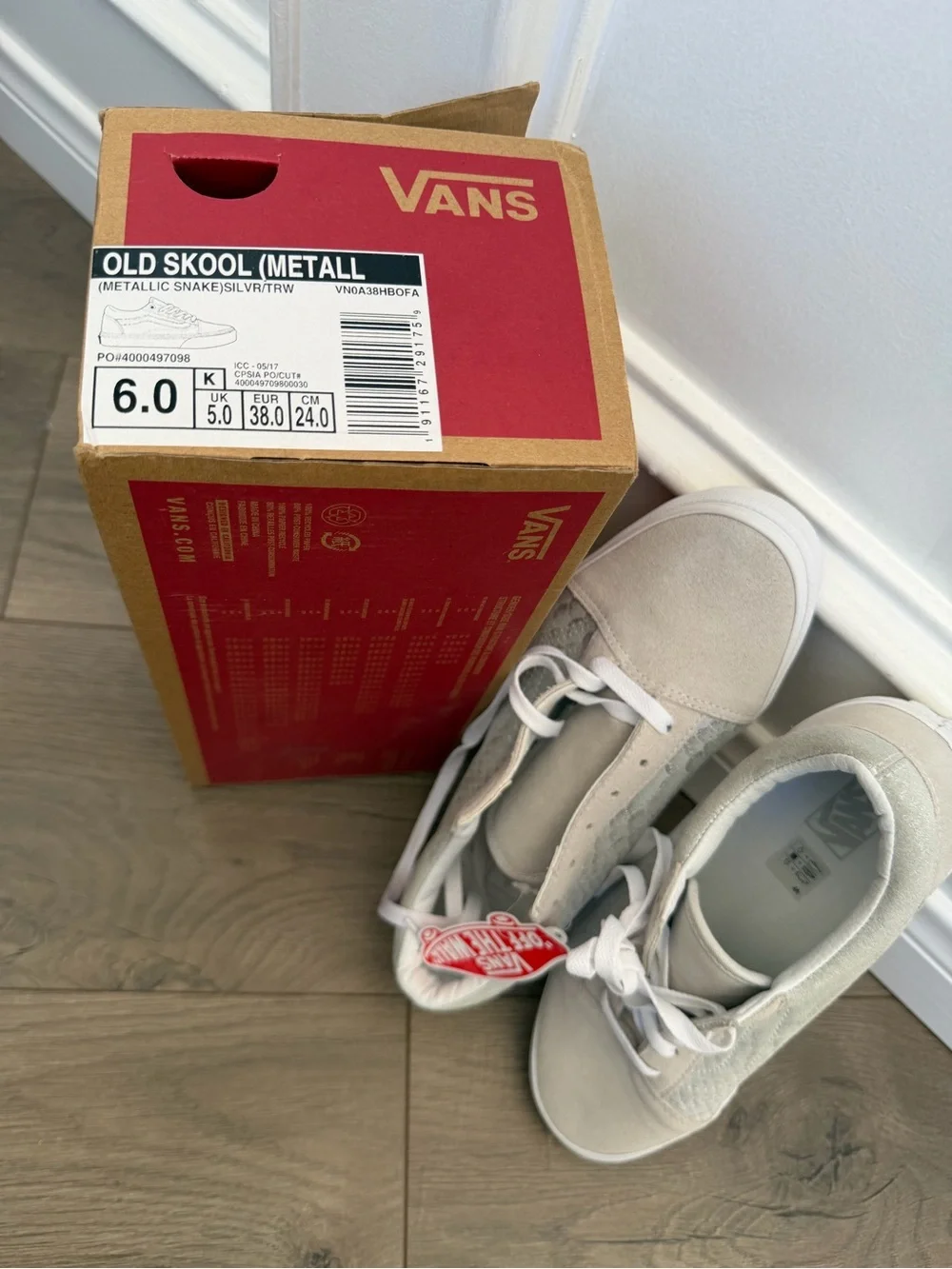 Vans Kids Old Skool Metallic Snake Sneakers - Silver
